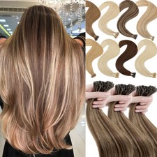 200S I-Tip Stick Tip 100 Remy Human Hair Extensions Micro Ring Bead Pre Bonded