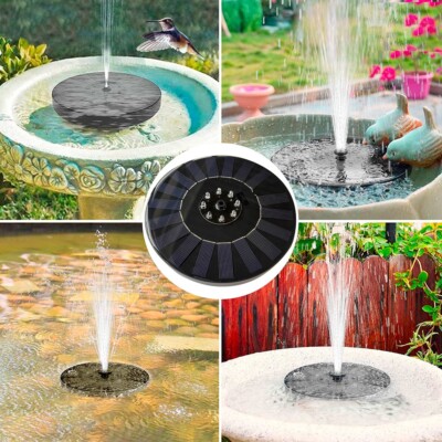 Spring Solar Fountain Powered Water Pump Floating Outdoor Pond Garden Pool