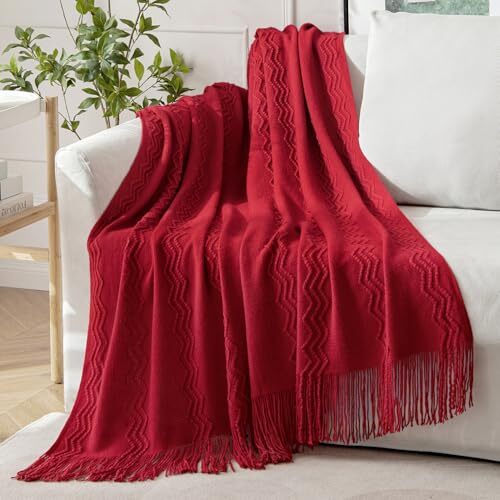 Christmas Knitted Throw Blanket for Couch Textured Knit 50