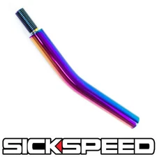 6" NEO CHROME CURVED SHIFT KNOB EXTENSION FOR MANUAL GEAR SHIFTER LEVER 10x1.5 