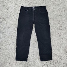 Gardeur: Men’s Vintage - Black Corduroy Trousers - W38 - Relaxed / Straight Leg