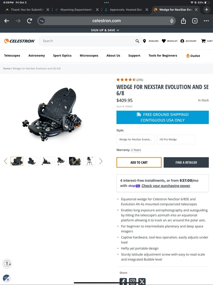 Celestron NexStar 8 SE Computerized Telescope With Deluxe Accessory Kit - Image 4 of 4