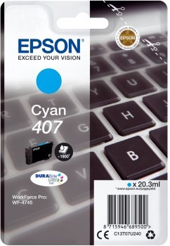 Epson 407 Ink Cartridge Durabrite Ultra Wf-4745 Series Keyboard Cyan - Image 2