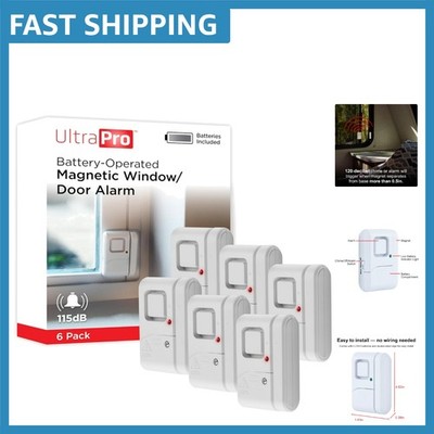 Secure Your Home: 6-Pack Wireless Window & Door Alarm System with 120dB Alert