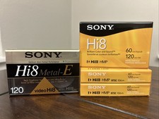 Sony Hi8 HMP Digital8 Tape Pack 60/120min Metal-E Blank Cassette Lot of 4