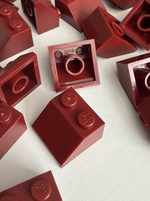 LOT 50 LEGO PIECES DARK RED MAROON 2x2 2x2x45 BRICK BULK 3039 TILE ROOF SLOPE
