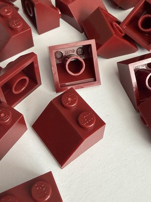 #ad LOT 50 LEGO PIECES DARK RED MAROON 2x2 2x2x45 BRICK BULK 3039 TILE ROOF SLOPE $11.69