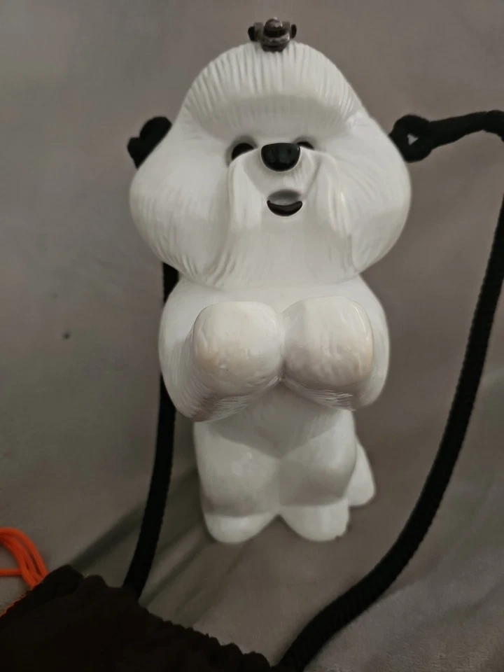 TIMMY WOODS BEVERLY HILLS WHITE BICHON FRISE DOG SHOULDER BAG PURSE ACACIA WOOD - Image 3 of 4