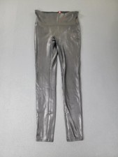 Spanx Leggings Womens Medium Black Faux Leather High Waisted Shaping Pull On