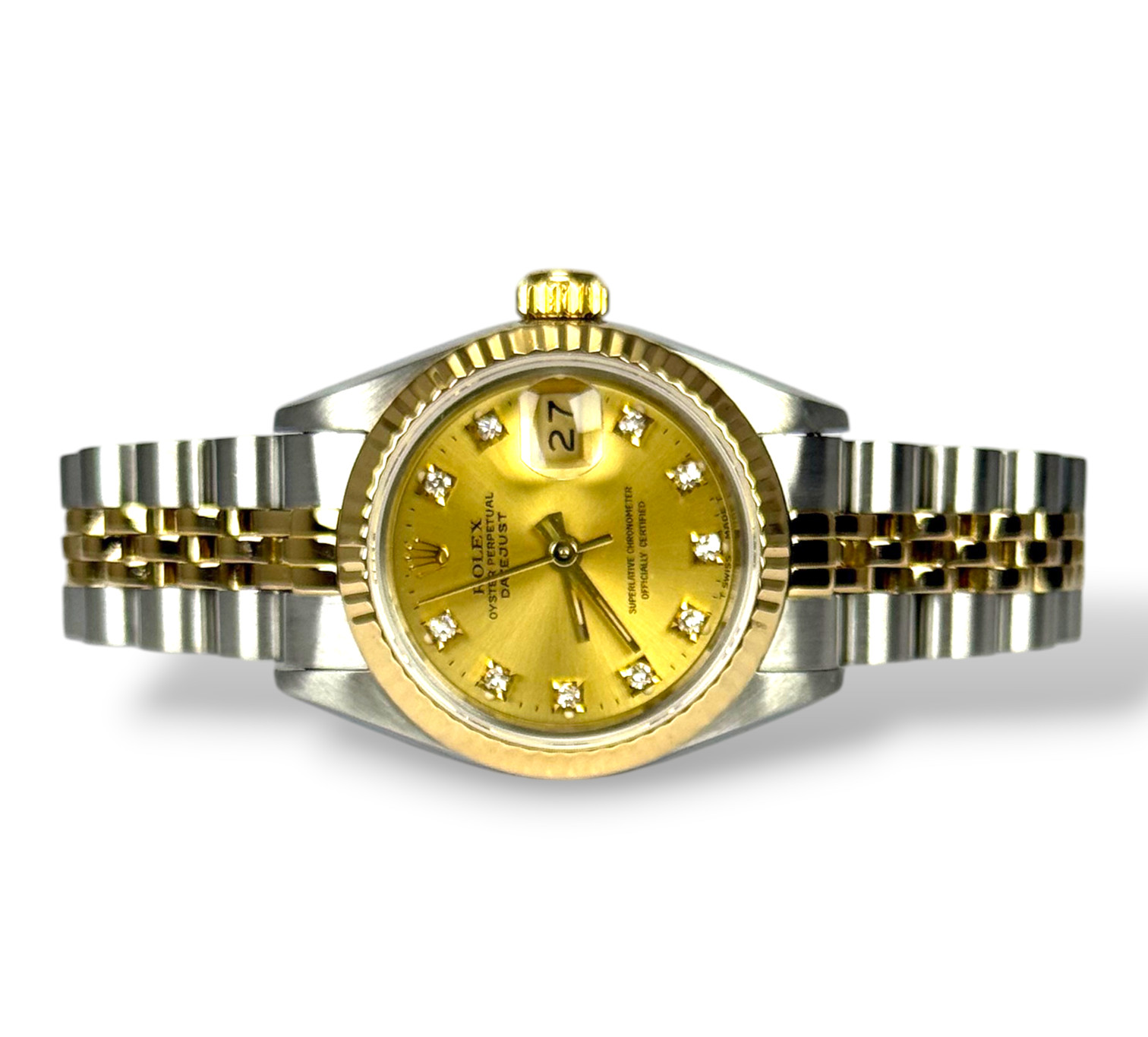 ROLEX Datejust 6 -69173 - Champagne Diamond  - Box and Papers - 1986 - Jubilee