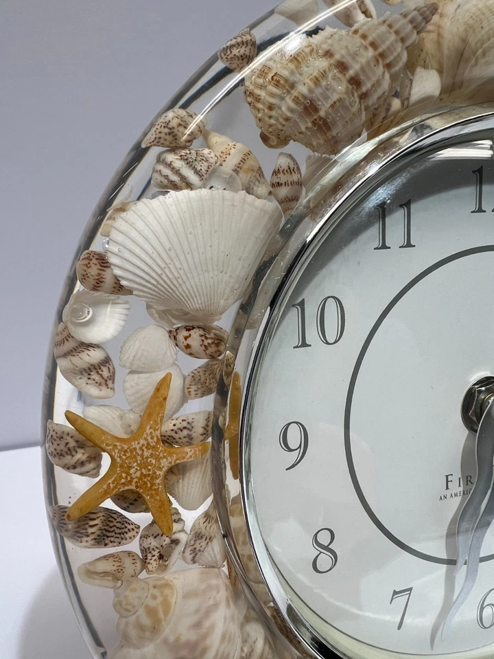 Reloj de Pared Primera Vez Sea Shell - Funciona - Acrílico Lucite Ocean Beach Tropical Foto 3 de 4