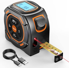 Laser Tape Measure 2-In-1, 197Ft Laser Distance Meter & 16Ft Digital Tape Measur