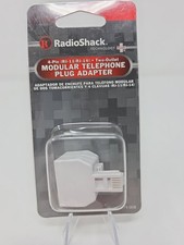 RadioShack RJ11 RJ14 Modular Telephone Plug Adapter 4-Pin 2-Outlet 279-008