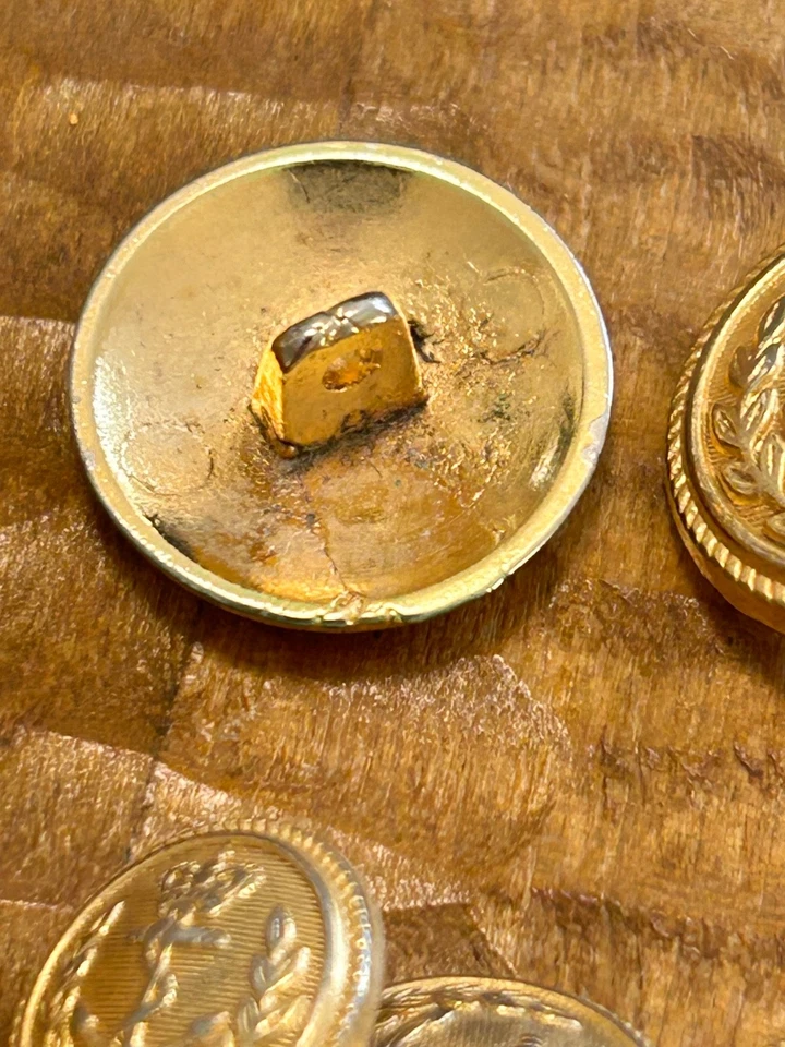 Lands End vintage gold metal crown anchor blazer replacement button set 10 - Image 3 of 3