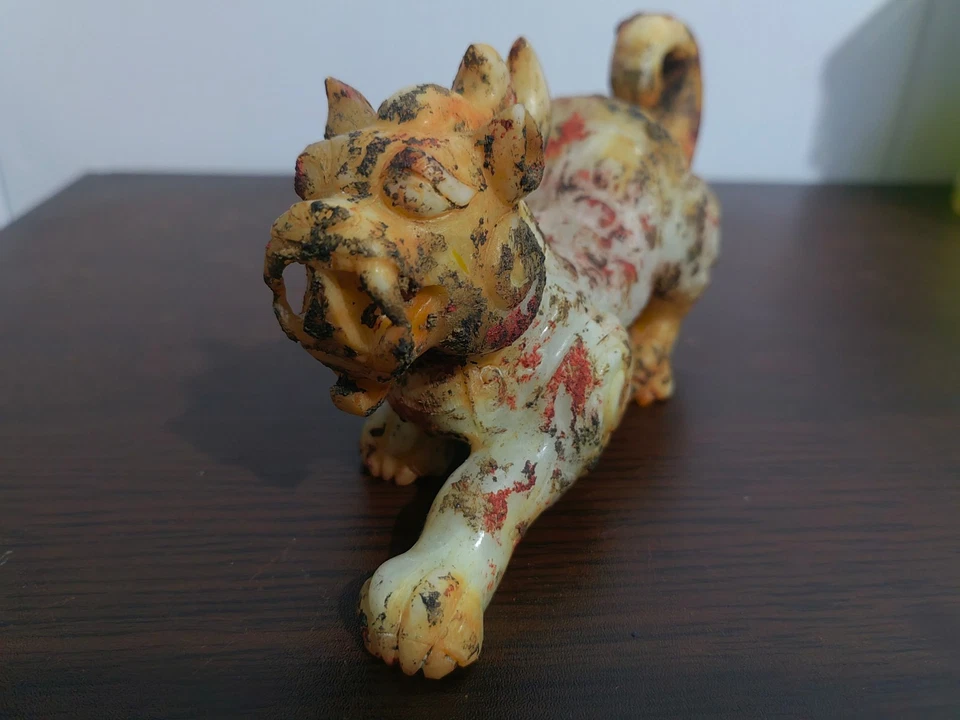 antigua China antigua 16 cm dinastía Han jade tigre Foto 3 de 4