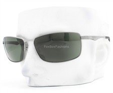 Ray-Ban Sunglasses RB 3498 004/71 Gunmetal Dark Silver Green Tinted 64mm w/case