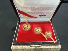 1987-Y China 3-coin Gold Panda Prestige Set w/ COA