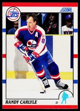 Randy Carlyle, 1990-91 Score American, #136, Winnipeg Jets,