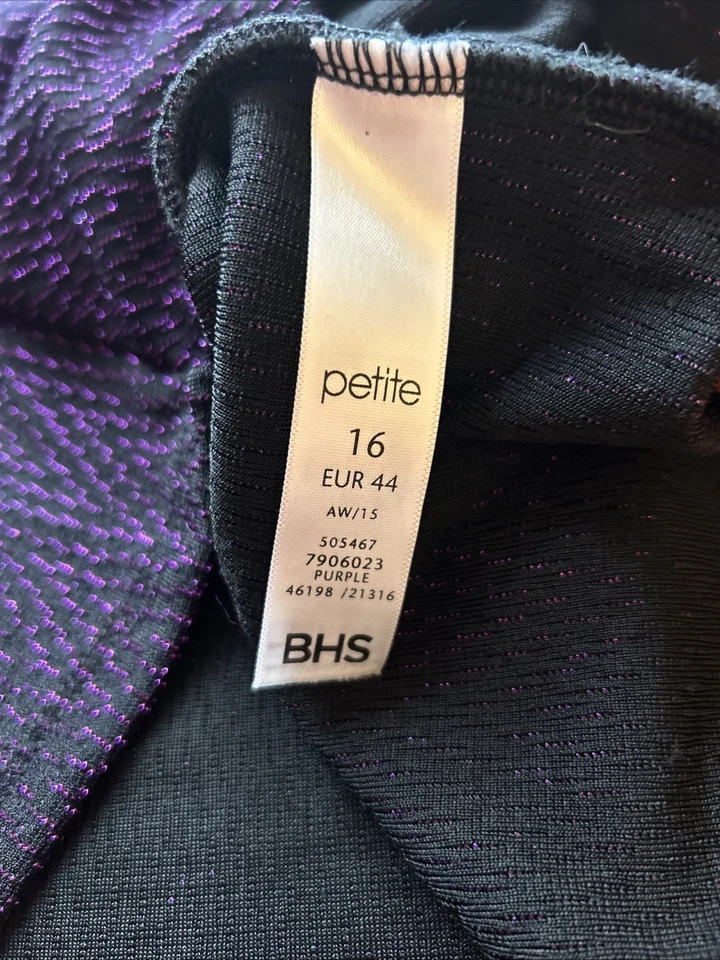 BHS Special Occasion sparkly Purple Top  Size 16 Ruched - Image 4 of 4