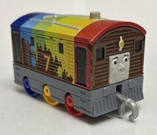 Thomas  Friends Rainbow Paint Spill Take Along Toby Die Cast Train Engine Toy