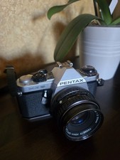 Pentax ME Super Film Camera with SMC 50mm 1:2 Lens. Vintage- Untested