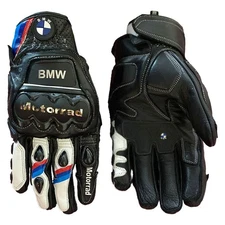 BMW Motorrad Motorbike Racing Leather Gloves Black White Red Blue Protctive Gear