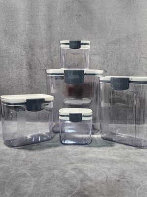 Progressive Prepworks ProKeeper 5 Piece Kitchen Clear Airtight Food Canisters