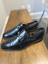 Gucci Black Leather Horsebit Loafers Men's Dress Shoes Slip On