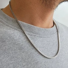VFK Rhodium-Plated 925 Sterling Silver Franco Chain – Elegant Unisex Necklace