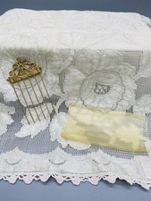 Vintage 1950s Scrolled Gold Tone Metal Hair Pick Comb Lift Victorian Style