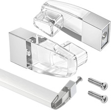 2 Set Clear Acrylic Shower Door Towel Bar Brackets for Alumax Basco Framed Slidi