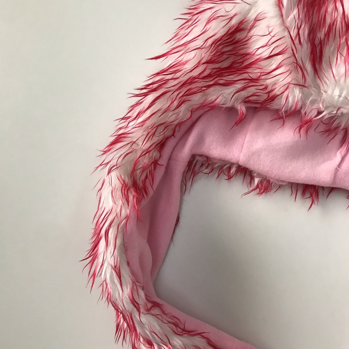 FURRY HAT WITH CAT ANIMAL EARS HANDWARMER PAWS COSPLAY Pink Hat
