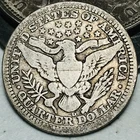 1915 D Barber Quarter 25C Liberty Head Ungraded 90% Silver US Coin CC27678