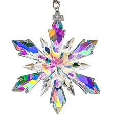 2025 Annual Edition Crystal Christmas Ornaments, Snowflake Star Ornaments for...