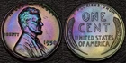 1958 PROOF Lincoln 1 One Cent MONSTER Rainbow Toning (51-20)