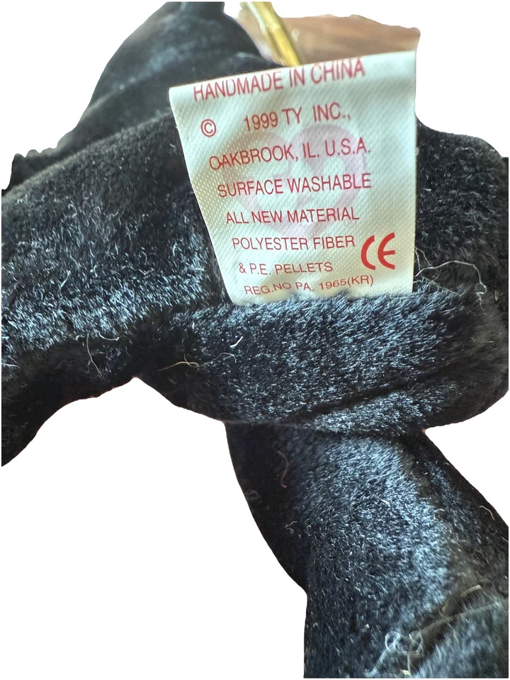 De colección Ty Beanie Babies Luke the Dog 1998 1999 Peluche Negro Labrador Retriever Foto 3 de 4