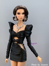 Doll Black Dress For Fashion Royalty Integrity Doll NuFace Dolls Outfit 1/6 OOAK