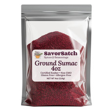 Ground Sumac 4Oz Resealable Pouch Certified Kosher, GMO Free, Allergen-Free