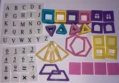 140+ Pieces Magnetic Blocks Mag Blocks Girls Pastels House ABC & Number Tiles