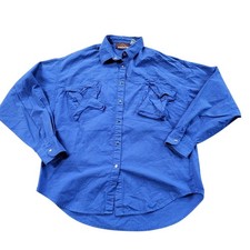 Vintage Jordache Shirt Women's Size L Pearl Snap Western Pocket Long Sleeve