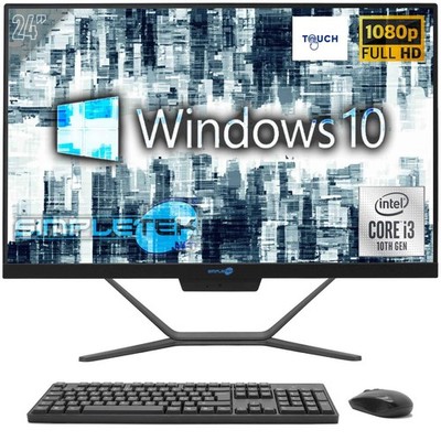 Aio All IN One Touchscreen i3 10 Gen.24 '' Full HD Windows 10 Pro 4GB 240GB PC