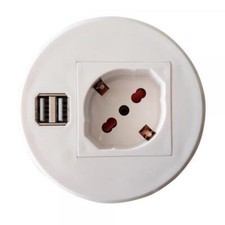 Techly Presa da Scrivania ad Incasso con 2 Prese USB