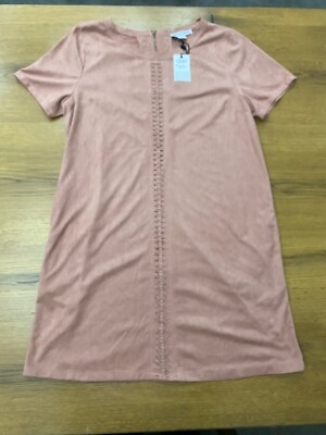 Love Richie L Dress NWT! Polyester-suede like Feel Dusty Rose