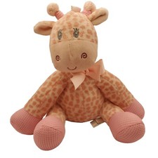 First  Main 9" Jingles the Pink Giraffe Rattle Plush EUC Baby Lovey