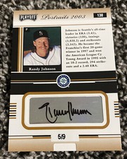 2003 RANDY JOHNSON  PLAYOFF PORTRAITS 5/9 SSP HOF AUTOGRAPHS GOLD