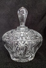 Vintage Covered Candy Dish with Pineapple Pattern---Unmarked
