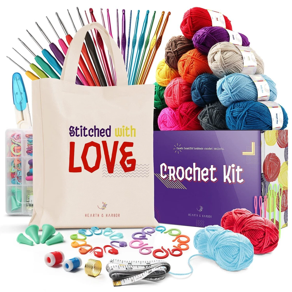 Crochet Kit for Beginners Adults – Beginner Crochet Kit for Adults and  Kids