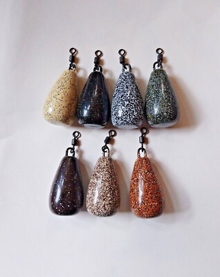 8 x DUMPY PEAR 3.5oz- 4oz Carp Fishing Leads Weights SMOOTH with ROLLING SWIVELS