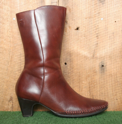 PIKOLINOS Stitched Brown Leather Mid-Calf Boots w/2\