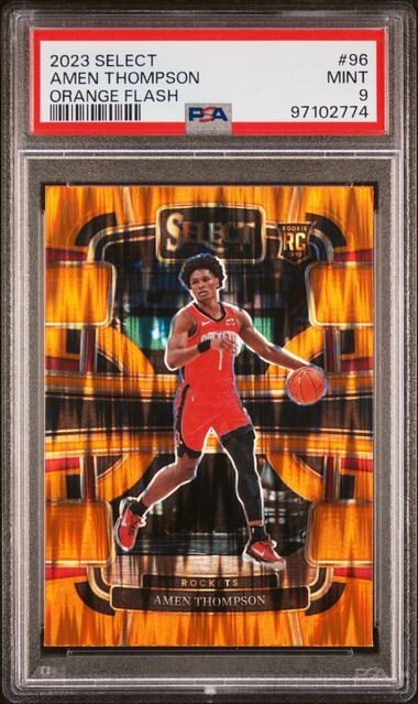 2023 Select #96 Amen Thompson Concourse Orange Flash RC PSA 9 Rockets Rookie